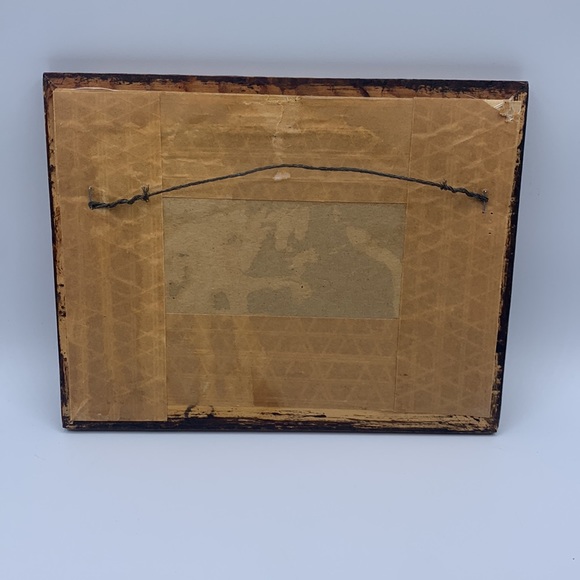 Vintage Blooming Cactus Black & White Signed JSutton Brown Wood Frame - Picture 2 of 2